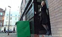 Amber West Boldly Flashes Upskirt In Public