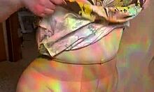 Joan Day flaunts her curvy body in see-through tights