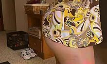 Joan Day flaunts her curvy body in see-through tights