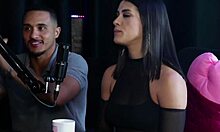 morena strips naked shows tits gets pussy licked after admitting she likes fingering men's asses her talent is swearing during sex