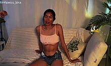 Amateur cam masturbation with dildo orgasm