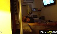 my hot ex girlfriend is back, sucking my dick in this pov video, it feels so good