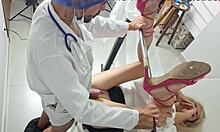 stepmom goes to gynecologist and gets fucked by doctor next to stepdaughter