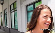 Native American hottie bangs hard in public!