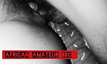 Ebony couple fucks bbc!