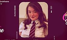 A student gives an amazing blowjob in her dorm room.