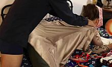 french amateur in satin lingerie gets rimmed and fucked doggystyle pov 😍