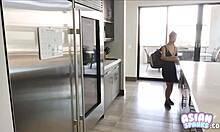 Young Asian Ballerina And Old Man In Tight Encounter