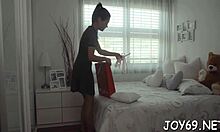 Teen enjoys solo pleasure with fingers and toys