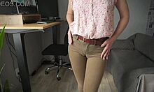 Colleague Shows Off Tight Clothing Tease