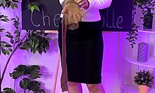 in the nylon club, sisi shows off her pantyhose