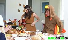 Step family spending thanksgiving together taboo porn