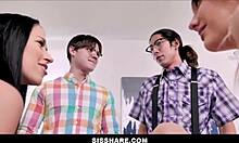 hot teen 18+ stepsister shared by nerdy stepbrothers - kenna james alex coal