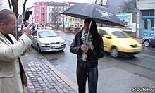 young teeny gets approached on the german street and fucked for cash
