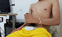 a guy pulls out his dick and jerks off in the office