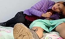 My cuckold boyfriend watches as my stepsister asks me for a favor, and I help her without a condom, making everything more delicious