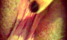 Big pussy lips dangled and stretched with weights