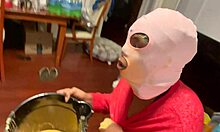 Black slave eats puke and rims master while being used roughly