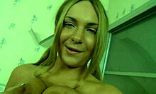 lovely blonde teen sucking cock in heels.