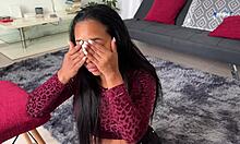 Stepsister gets horny and takes huge load in pussy