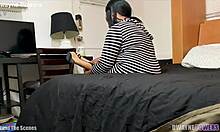 Bbw enjoys long strokes behind the scenes 😏