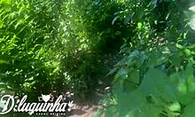 Fucking naughty woman in risky public place almost caught by homeless