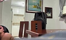 Beautiful 19-year-old latina debuts in first casting behind cameras