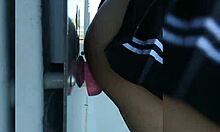 fucking my dildo outside the neighbors house