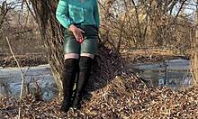 Mother-in-Law Enjoys Outdoor Self-Satisfaction