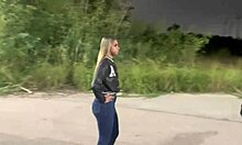 Wife with Another in Front of Cuckold Husband Publicly!