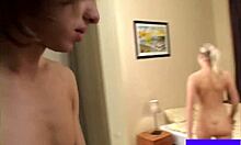 Kamilla and Dick Fuck in College Dorm Bathroom with Natural Tits and Homemade Cock Action