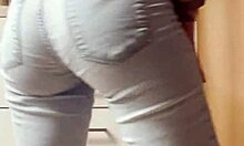 Petite Blonde Striptease Dancing In Tight Jeans!