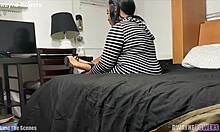 Bbw enjoys long strokes behind the scenes 😏