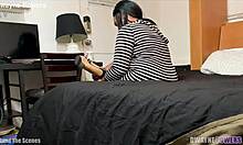 Bbw enjoys long strokes behind the scenes 😏