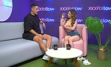 hot interview turns into wild threesome with latina milf maxx betancur and presenter