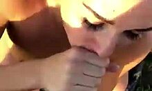 she gave a perfect blowjob outdoors with her friend