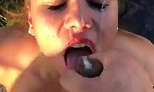 she gave a perfect blowjob outdoors with her friend