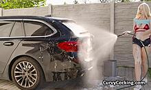 Titty Fucking Big Tit Girlfriend During Car Cleaning