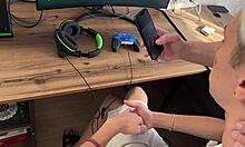 I deprived that cute boy with huge dick of his virginity, and his stepfather made me squirt all over