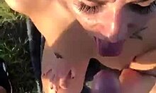 she gave a perfect blowjob outdoors with her friend
