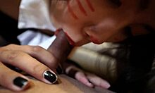 Hey, watch this POV cumshot where I fill my sexy Asian maid's mouth with hot load while she moans 😏