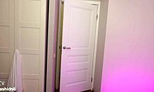 Step-bro sniffs panties eats pussy fucks dont tell dad!