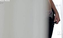 Eager brunette teen with tight pussy in lingerie and jeans gets explored