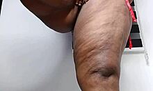 Thick thighs hotwife teases in red lingerie