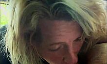 Streetwalker delivers bareback blowjob, spits cum on dick, then sucks it clean in public outdoor spot