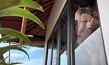 i caught a hot babe in fishnets