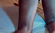 Heading to bed in blue lingerie, ready to touch myself a bit.