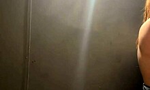 Public Play with Natural Tits and Nipple Clamps