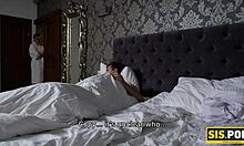 slim blonde sis and stepbrother have unplanned sex after dinner