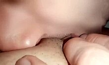 Amateur husband licks his chubby wife's wet pussy after stranger bends her over for doggystyle fucking